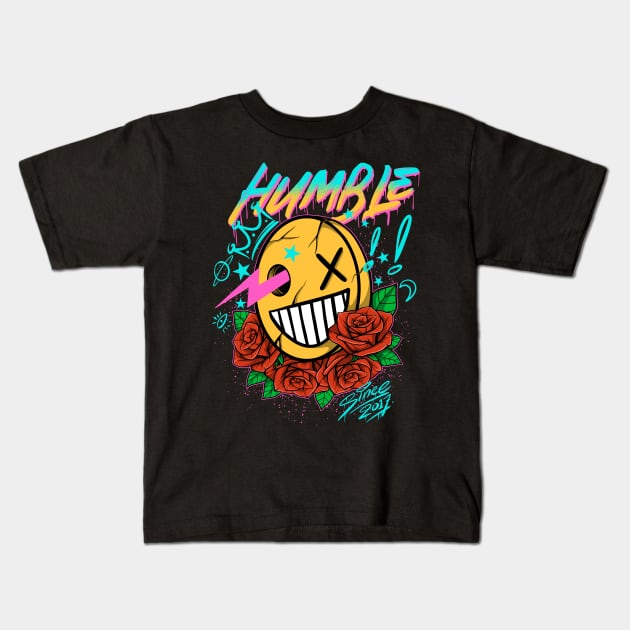 Humble Emoticon Smile Kids T-Shirt by Tonymidi Artworks Studio